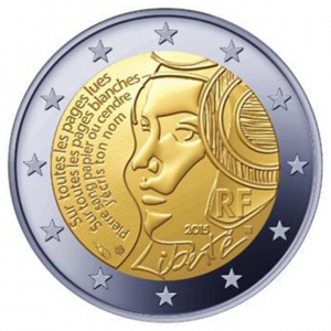 2 euro commémorative France 2015 - Fête de la Fédération Avers (zoom)