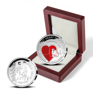 5 euro Belgique 2017 argent BE - Première transplantation cardiaque (zoom)