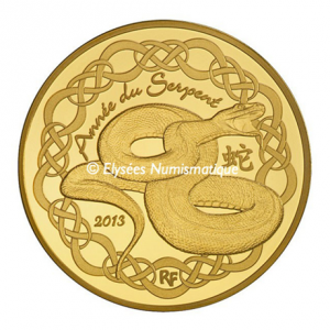 50 euro France 2013 Proof gold - Year of the Snake Obverse