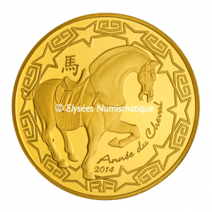 50 euro France 2014 Proof gold - Year of the Horse Obverse