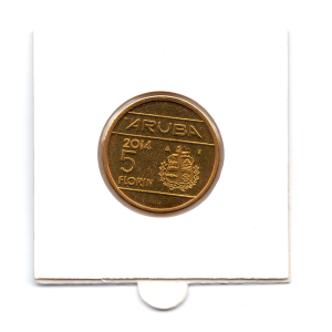 (W016.500.2014.1.000000001) 5 Florin Induction of Willem-Alexander 2014 (coinholder) (Back) (zoom)