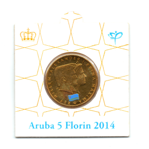 (W016.500.2014.1.000000001) 5 Florin Induction of Willem-Alexander 2014 (coinholder) (Front) (zoom)
