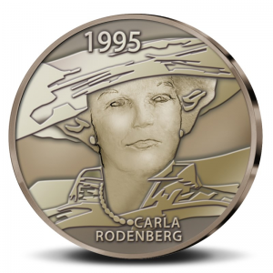 (MED14.Méd.KNM.2010.CuSn1) Patinated bronze medal - Beatrix, by Carla Rodenberg Reverse (zoom)