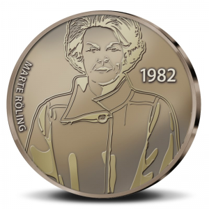 (MED14.Méd.KNM.2010.CuSn2) Patinated bronze medal - Beatrix, by Marte Röling Reverse (zoom)
