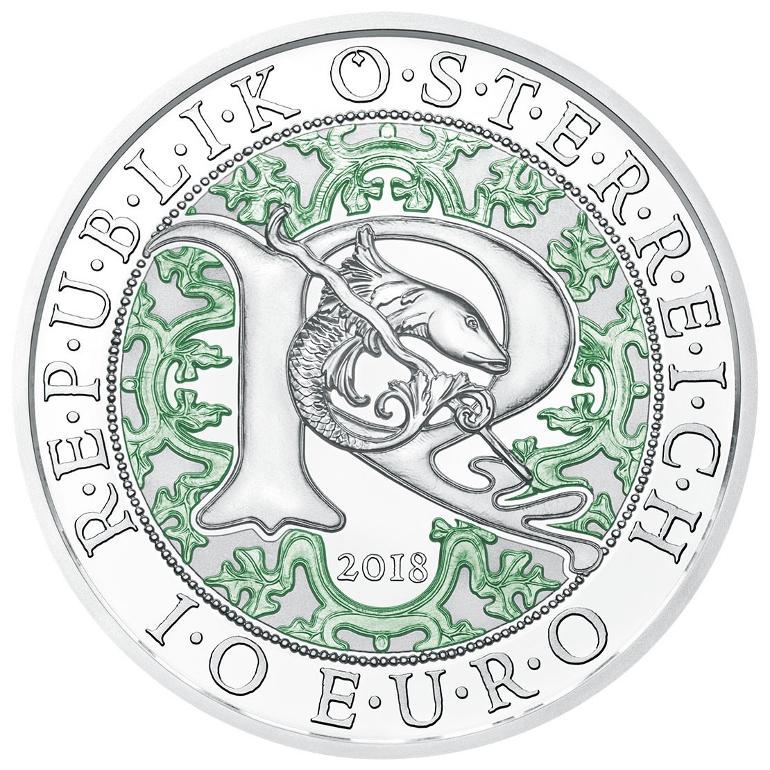 (EUR01.ComBU&BE.2018.22223) 10 euro Austria 2018 Proof silver - Raphael, the Healing angel Obverse (zoom)