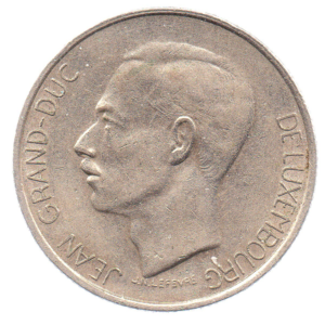 (W135.500.1971.1.ttb.000000001) 5 Francs Grand Duke Jean of Luxembourg 1971 Obverse (zoom)