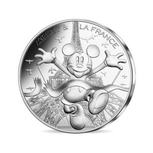 10 euro France 2018 silver - Mickey in front of the Eiffel Tower Obverse (zoom)
