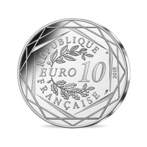 10 euro France 2018 silver - Mickey in front of the Eiffel Tower Reverse (zoom)