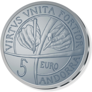 5 euro Andorra 2018 Proof silver - 25th anniversary of the Constitution of Andorra Reverse (zoom)