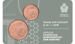 1 and 5 cent & 1,00€ San Marino 2018 - Piazza della Libertà & Palazzo Pubblico Back (zoom)