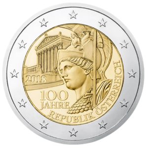 2 euro commemorative coin Austria 2018 - 100th anniversary of the Austrian Republic Obverse (zoom)