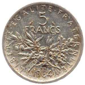 (FMO.5.1964.50.5.ttb.000000002) 5 Francs Sower 1964 Reverse (zoom)