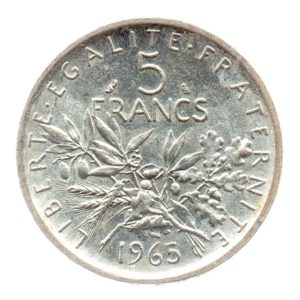 (FMO.5.1965.50.6.cp6.spl.000000001) 5 Francs Semeuse 1965 Revers