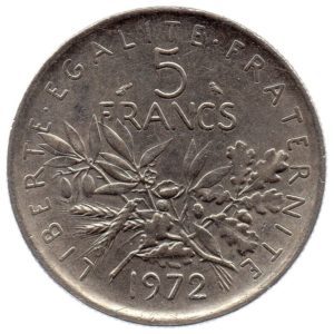 (FMO.5.1972.51.3.ttb.000000002) 5 Francs Sower 1972 Reverse (zoom)