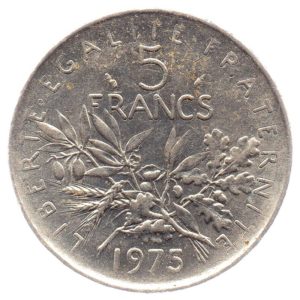 (FMO.5.1975.51.6.ttb.000000001) 5 Francs Sower 1975 Reverse (zoom)