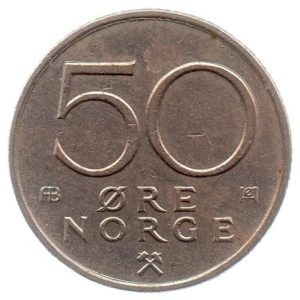 (W161.050.1977.1.ttb.000000001) 50 Ore Coat of arms of Norway 1977 Reverse (zoom)