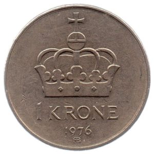 (W161.100.1976.1.ttb.000000001) 1 Krone King Olav V 1976 Reverse (zoom)