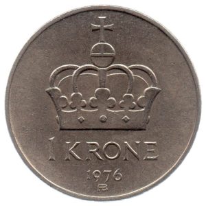 (W161.100.1976.1.ttb.000000002) 1 Krone King Olav V 1976 Reverse (zoom)