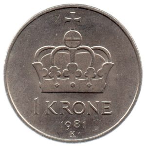 (W161.100.1981.1.sup.000000001) 1 Krone King Olav V 1981 Reverse (zoom)