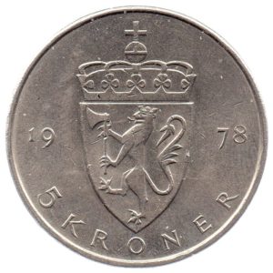 (W161.500.1978.1.ttb.000000001) 5 Kroner King Olav V 1978 Reverse (zoom)
