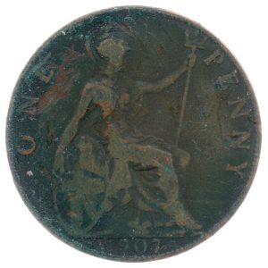 (W185.001.1907.1.b.000000001) Penny Britannia 1907 Reverse (zoom)