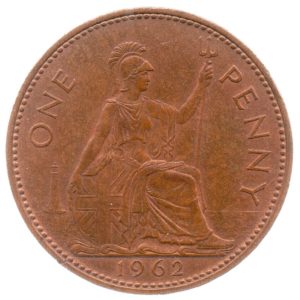 (W185.001.1962.1.sup.000000001) Penny Britannia 1962 Reverse (zoom)