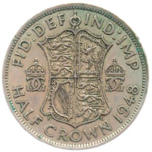 (W185.hc.1948.1.ttb.000000001) Half Crown Arms of George VI 1948 Reverse (zoom)