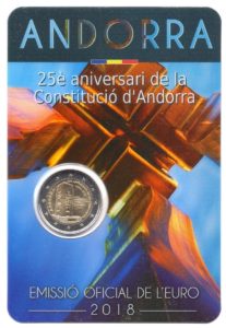 2 euro commemorative coin Andorra 2018 BU - Constitution of Andorra Front (zoom)