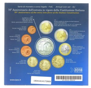 (EUR10.CofBU&FDC.2018.Cof-BU.1.000000002) BU coin set Italy 2018 (Italian Constitution) Back (zoom)