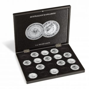 (MAT01.Cofméd&écr.Cof.355190) Numismatic case Leuchtturm - 1 Dollar Kangaroo 1 oz (open) (zoom)