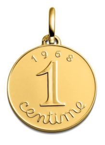 (FMED.Méd.couMdP.Au.10011328310P00) Gold pendant medal - 1 cent Ear of wheat 1968 Reverse (zoom)