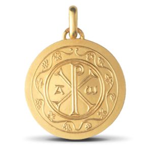 (FMED.Méd.couMdP.Au.10011074920P00) Gold pendant medal - Christogram Obverse (zoom)