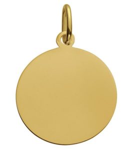 (FMED.Méd.couMdP.Au.10011300040A00) Gold pendant medal - Angel by Leonardo da Vinci Reverse (zoom)