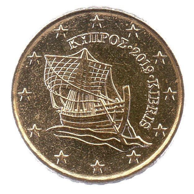 (EUR04.010.2019.0.spl.000000001) 10 euro cent Cyprus 2019 - Kyrenia ship Obverse (zoom)