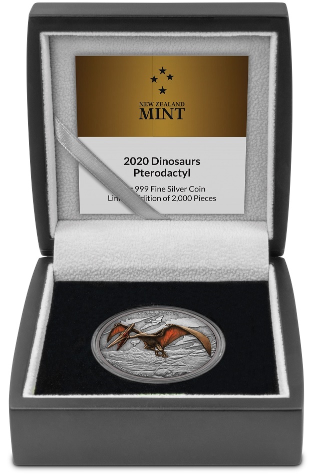 (W160.2.D.2020.30-00983) 2 Dollars Niue 2020 1 ounce Antiqued Ag - Pterodactyl (case) (zoom)