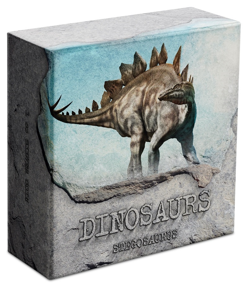 (W160.2.D.2020.30-01008) 2 Dollars Niue 2020 1 ounce Antiqued Ag - Stegosaurus (box) (zoom)