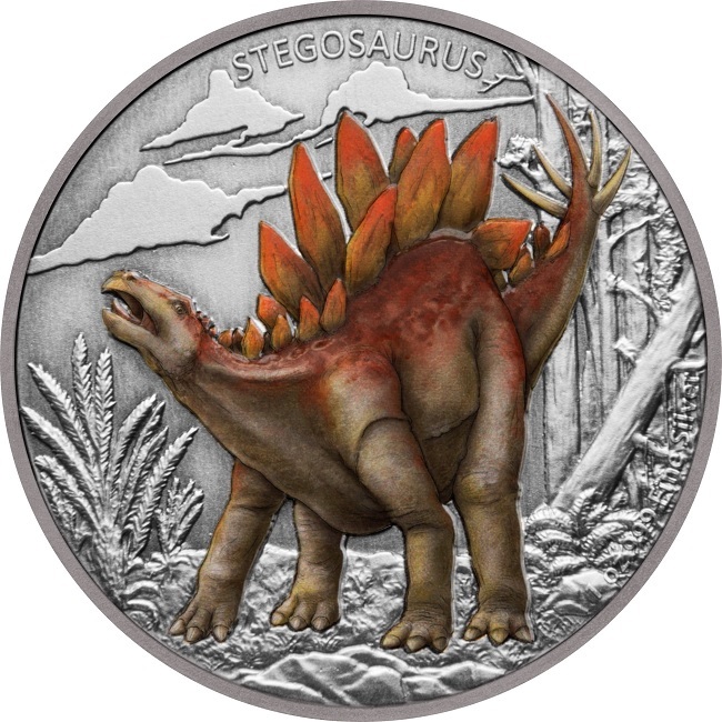 (W160.2.D.2020.30-01008) 2 Dollars Niue 2020 1 oz Antiqued silver - Stegosaurus Reverse (zoom)