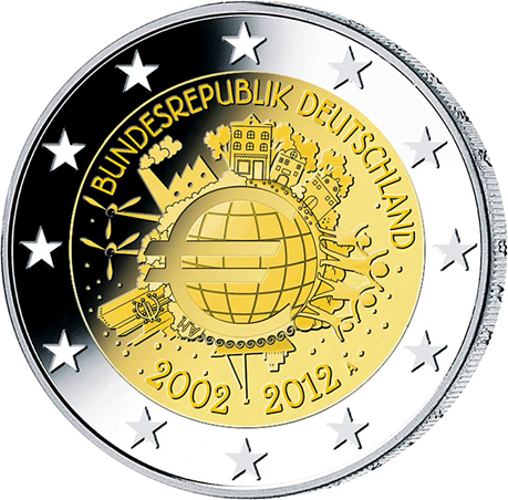 2 euro commémorative Allemagne 2012 A - 10 ans de l'euro