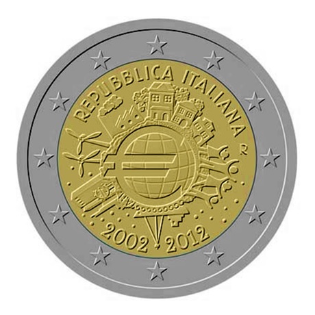 2 euro commémorative Italie 2012 - 10 ans de l'euro fiduciaire