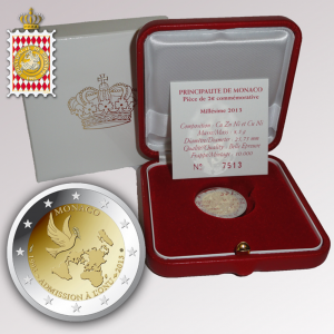 2 euro commémorative Monaco 2013 BE - Admission à l'ONU (packaging) (zoom)