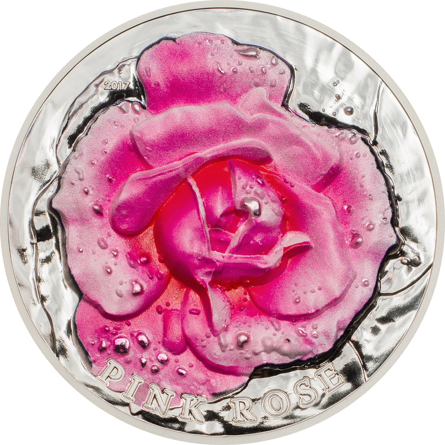 (W168.1.10.D.2017.28048) Palau 10 Dollars Pink Rose 2017 - Proof silver Reverse (zoom)