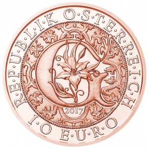 10 euro commemorative coin Austria 2017 - Gabriel, Revealing angel Obverse (zoom)