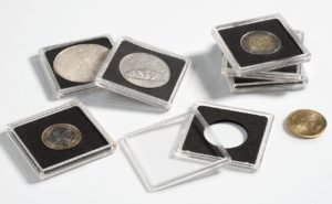 (MAT01.Rangindiv.Caps.302707) Paquet de 10 capsules Leuchtturm QUADRUM pour monnaies 19,00 mm (zoom)