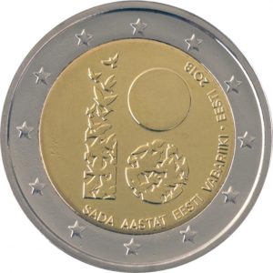 (EUR20.200.2018.COM2) 2 euro commemorative coin Estonia 2018 - 100th anniversary of the Republic of Estonia (zoom)