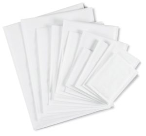(MATRj.Parcels.Env.PMBL000C.100) White bubble envelopes RAJABUL Eco 16.00 cm x 10.00 cm (x100) (zoom)
