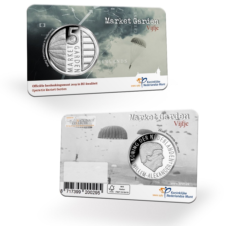 5 euro Netherlands 2019 Brilliant Uncirculated - Operation Market Garden (coin card) (zoom)