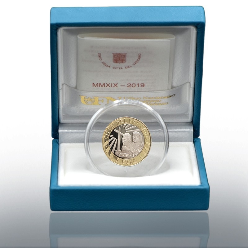 (EUR19.ComBU&BE.2019.CN1488) 5 euro Vatican 2019 Proof - World Youth Day, in Panama (case) (zoom)