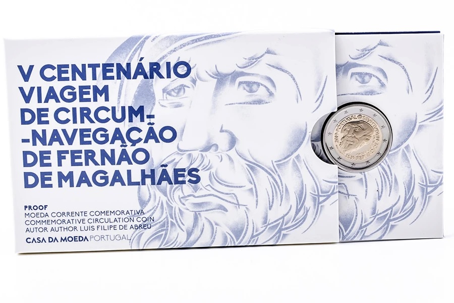 (EUR15.Proof.2019.1021344) 2 € Portugal 2019 Proof - Circun-navigation of Magellan (packaging) (zoom)