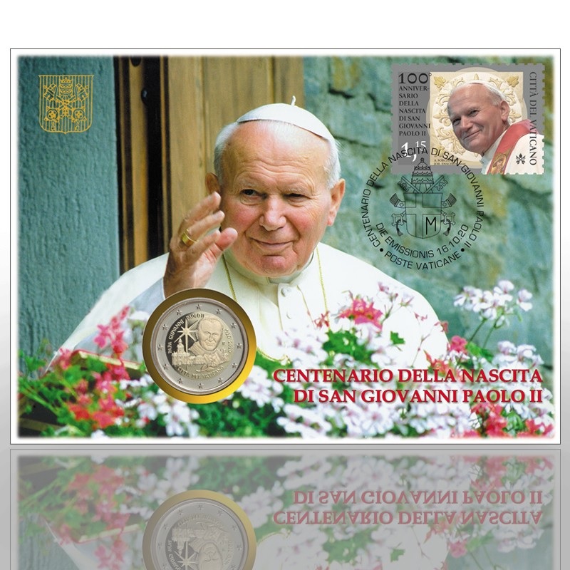 (EUR19.ComBU&BE.2020.CF1553) 2 euro Vatican 2020 BU & 1.15 € - Pope John Paul II (zoom)