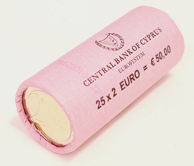 (EUR04.200.2012.roll.COM1.spl.000000001) 2 euro roll Cyprus 2012 - 10 years euro cash (view on reverse) (zoom)